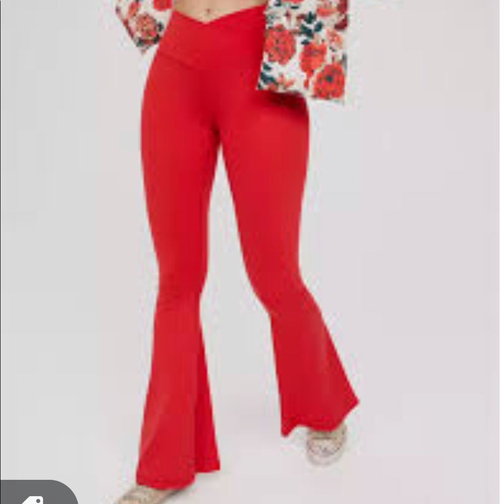 aerie crossover super flare leggings